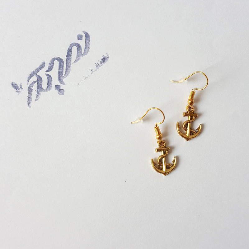 گوشواره دخترانه نمدیکا طرح لنگر کشتی