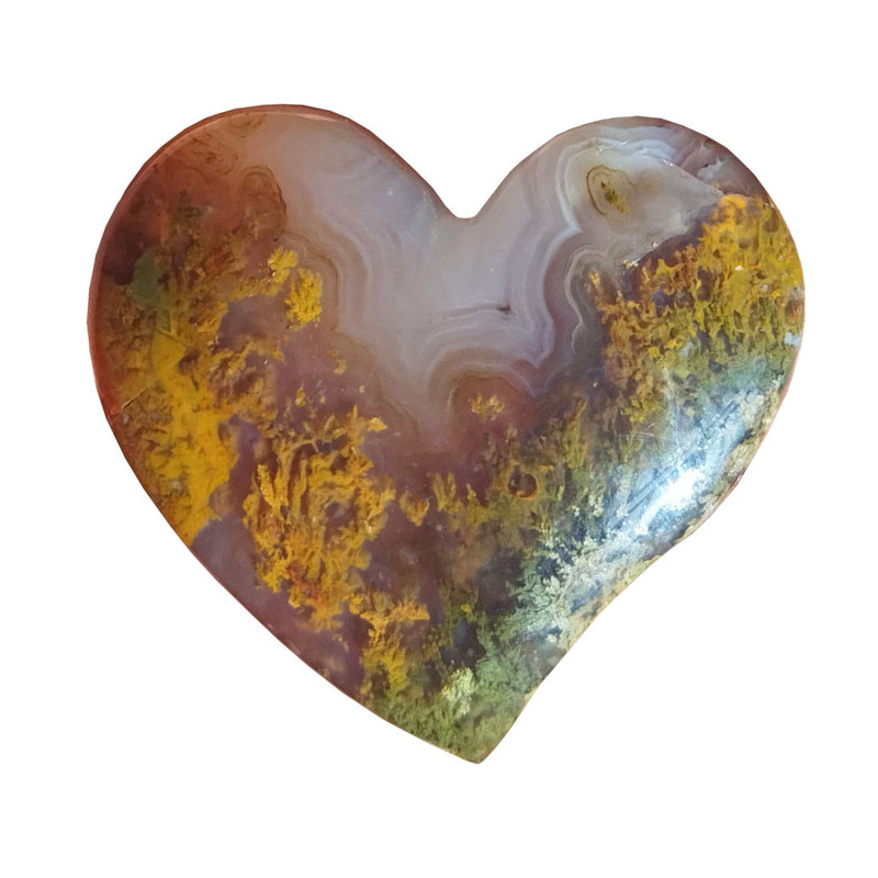سنگ عقیق مدل معدنی طرح قلبی شجر منظره