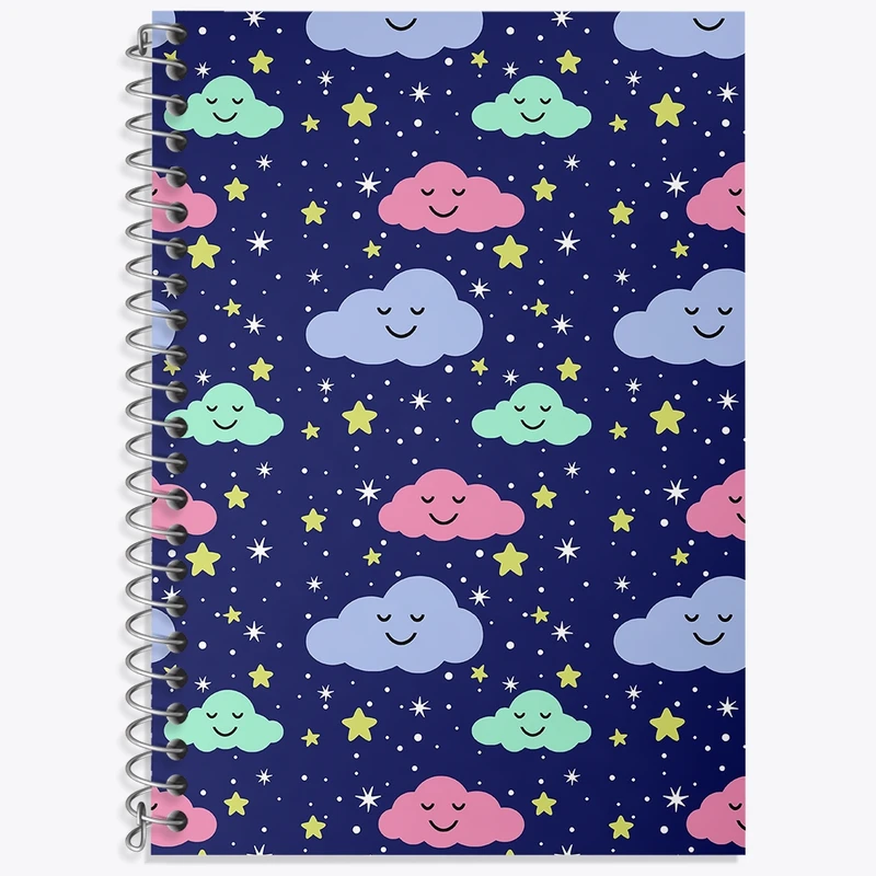 دفتر لغت 50 برگ خندالو طرح پترن ابر کد N1652