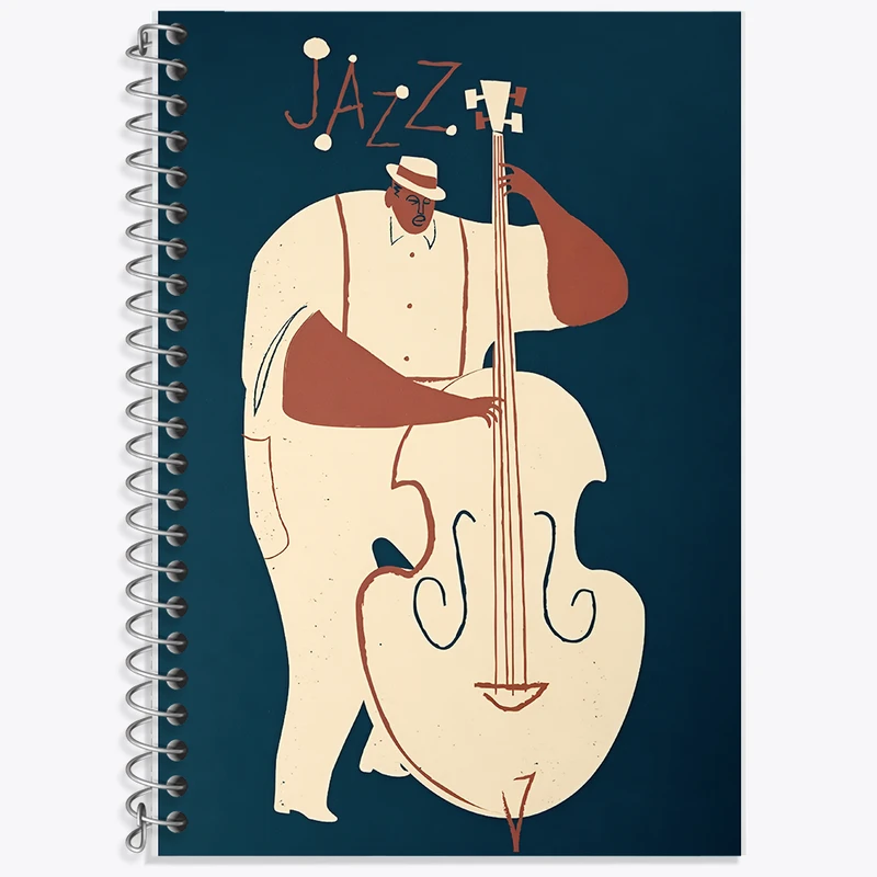 دفتر زبان 50 برگ خندالو مدل دو خط طرح نوازنده کد F7408