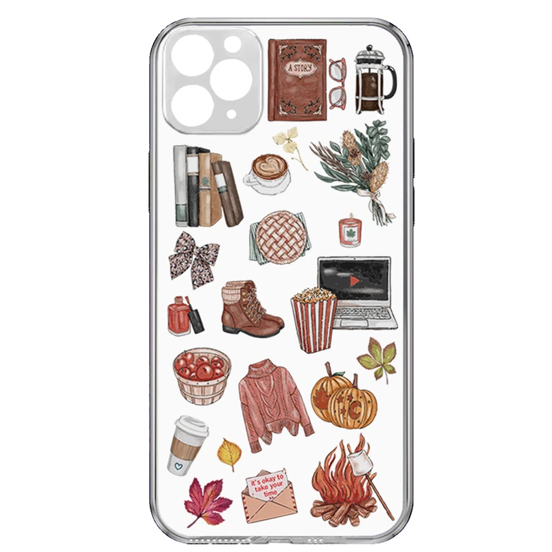 کاور طرح استیکرهای پائیزی مناسب برای گوشی موبایل اپل IPhone 15 Pro