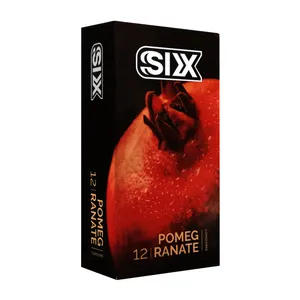 SIX Pomegranate Condom 12 Packs