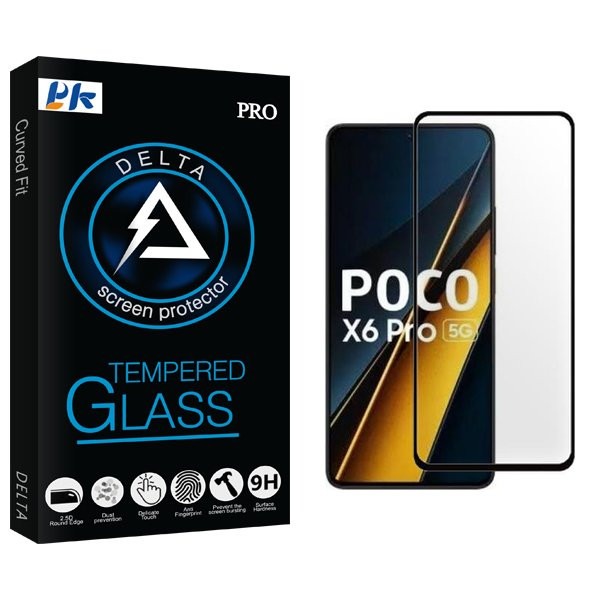 محافظ صفحه نمایش شیشه ای پی کی مدل Delta مناسب برای گوشی موبایل شیائومی Poco X6 Pro