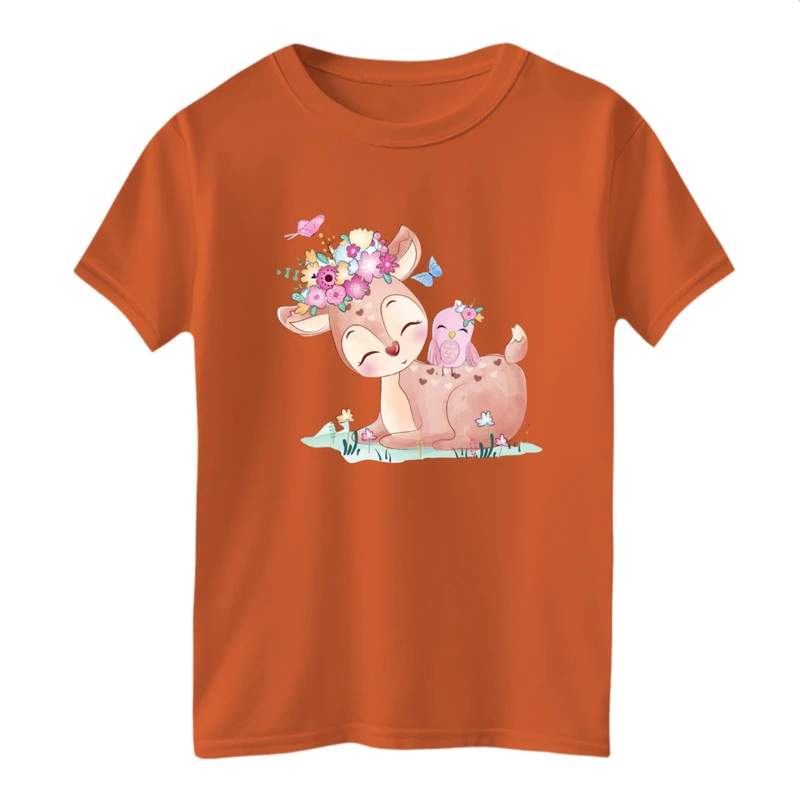 تی شرت آستین کوتاه بچگانه مدل آهو بامزه کد 4