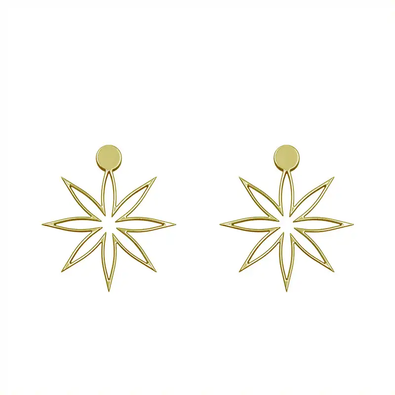 گوشواره طلا 18 عیار زنانه مدوپد مدل ستاره کد GA1-15555