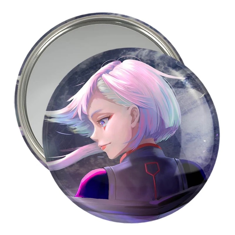 آینه جیبی خندالو مدل لوسی انیمه سایبر بانک Cyberpunk  کد 22452