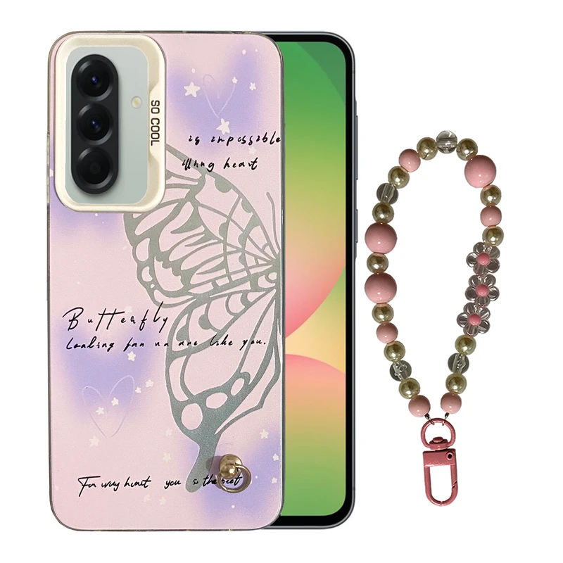 کاور مدل SO COOL طرح پروانه کد SC01 مناسب برای گوشی موبایل سامسونگ Galaxy A56 به همراه بند آویز