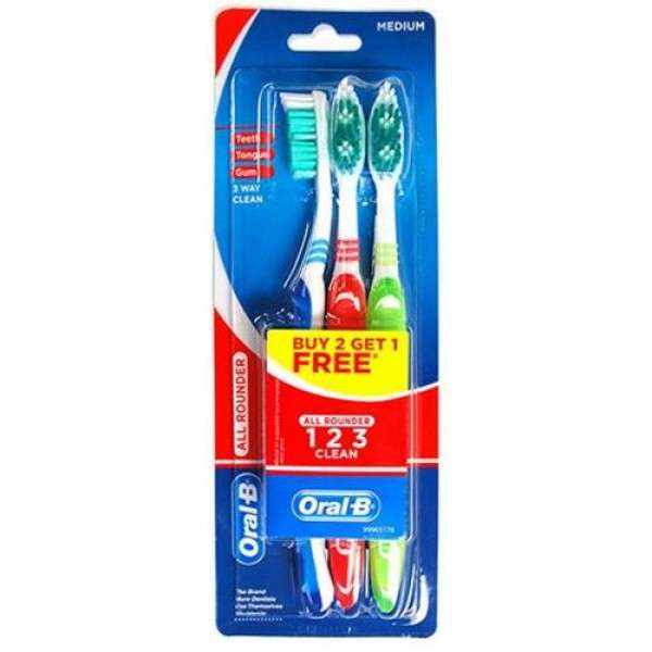 مسواک اورال-بی سری 123 Clean با برس متوسط بسته 3 عددی مسواک اورال-بی سری 123 Clean با برس متوسط بسته 3 عددی