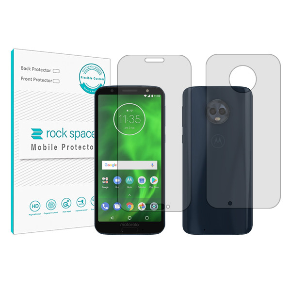 محافظ صفحه نمایش شفاف راک اسپیس مدل HyGEL مناسب برای گوشی موبایل موتورولا Moto G6 به همراه محافظ پشت گوشی