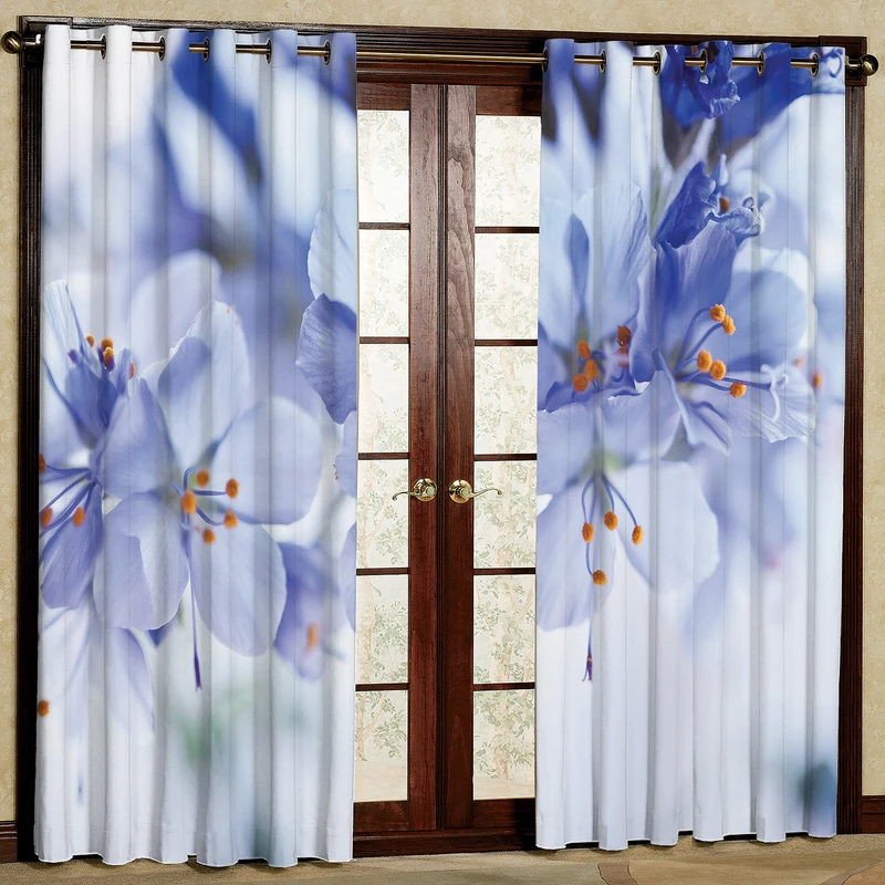 پرده مدل گل دار مخمل پانچی کد 443 سایز 140x280 سانتی متر