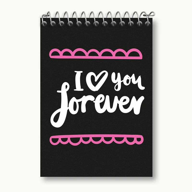 دفتر یادداشت 50 برگ خندالو مدل I Love You Forever کد N268
