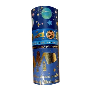 چسب نواری مدل کهکشانی کد 02 عرض 2 سانتی متر بسته 5 عددی