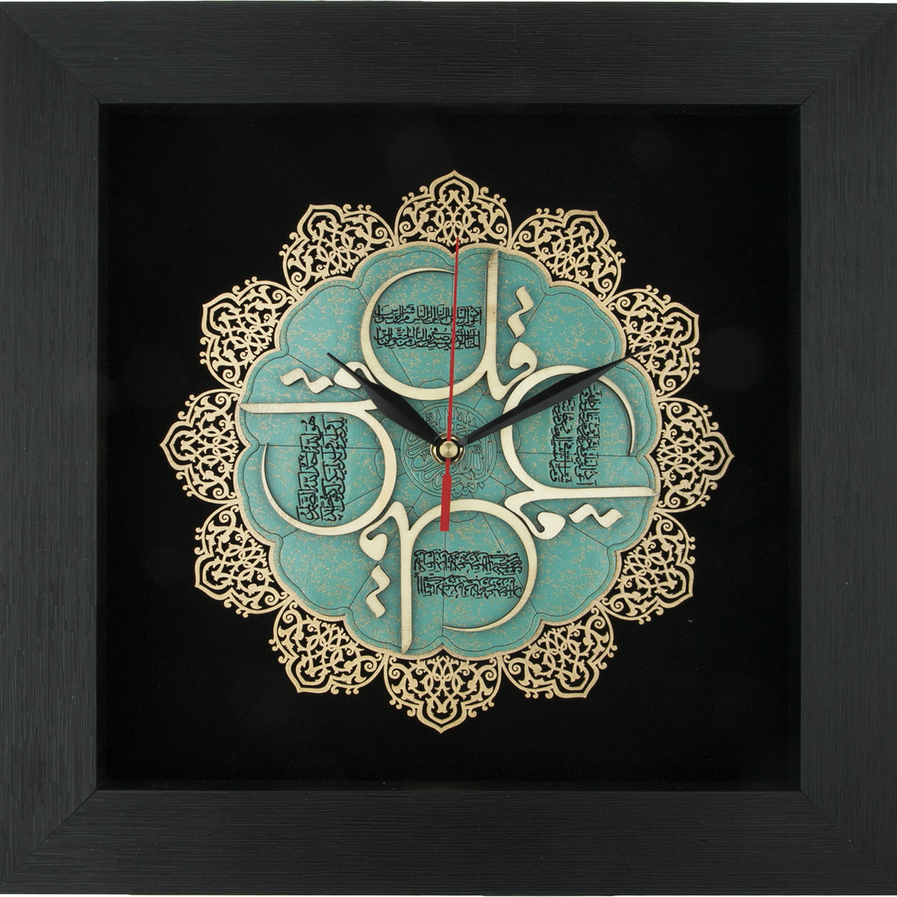  ساعت معرق هُم آدیس طرح خوشنويسي چهار قل کد TJ 039