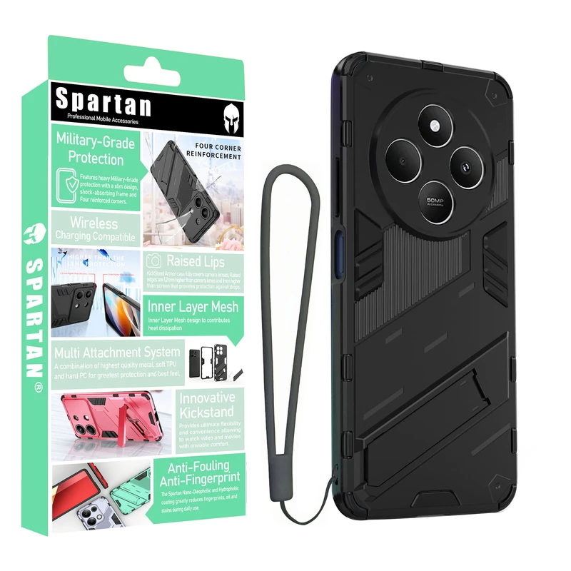 کاور اسپارتان مدل Bibercas Strap مناسب برای گوشی موبایل شیائومی Redmi 14c/Poco C75 به همراه بندآویز