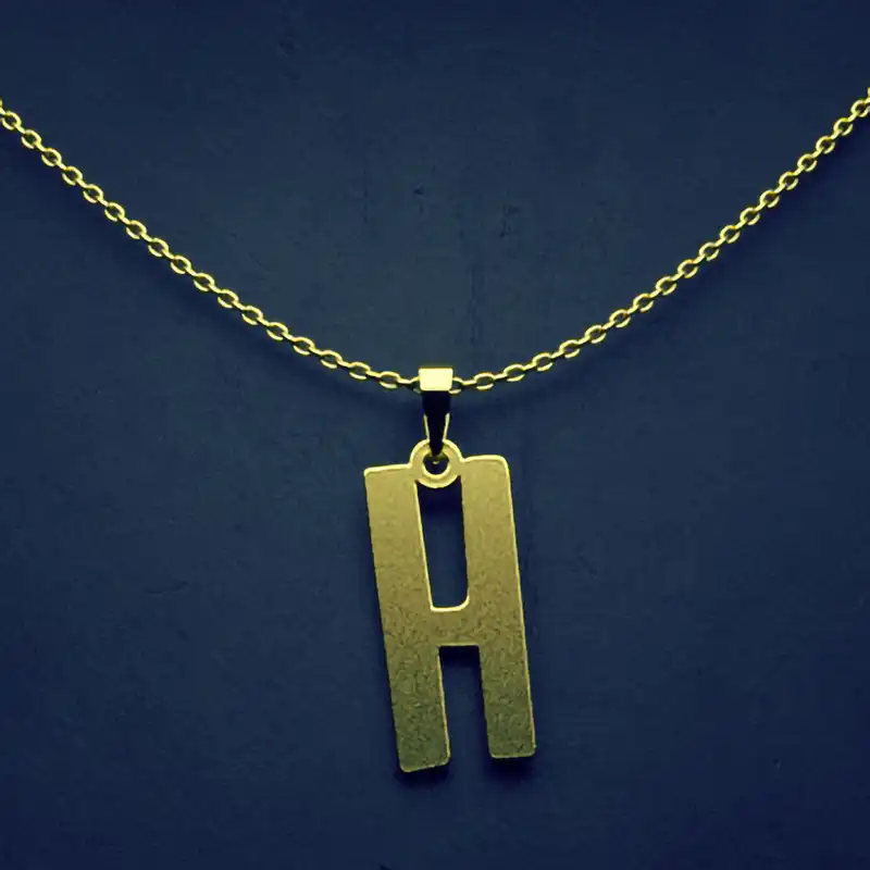 گردنبند طلا 18 عیار زنانه مدوپد مدل حرف H کد H3-1-1140