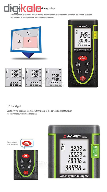 متر لیزری اس ان دی وای مدل SW