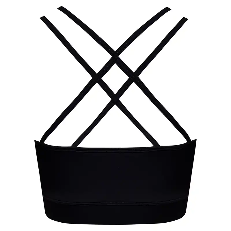 نیم تنه ورزشی زنانه مدل پشت ضربدری پد متحرک کد 4891-603 رنگ مشکی