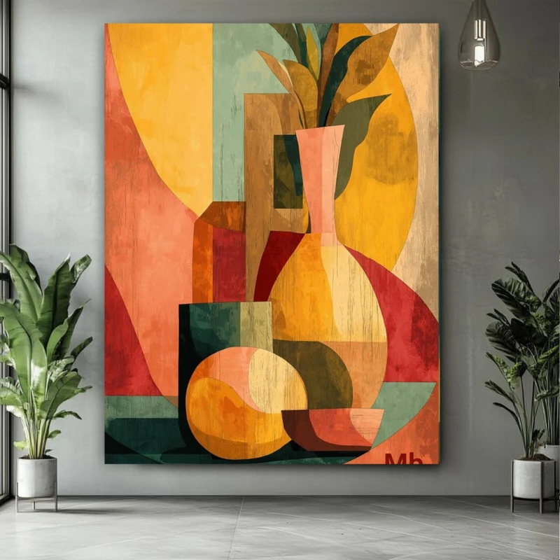 پوستر پارچه ای طرح مخمل نقاشی مدل گلدان کد BK24698