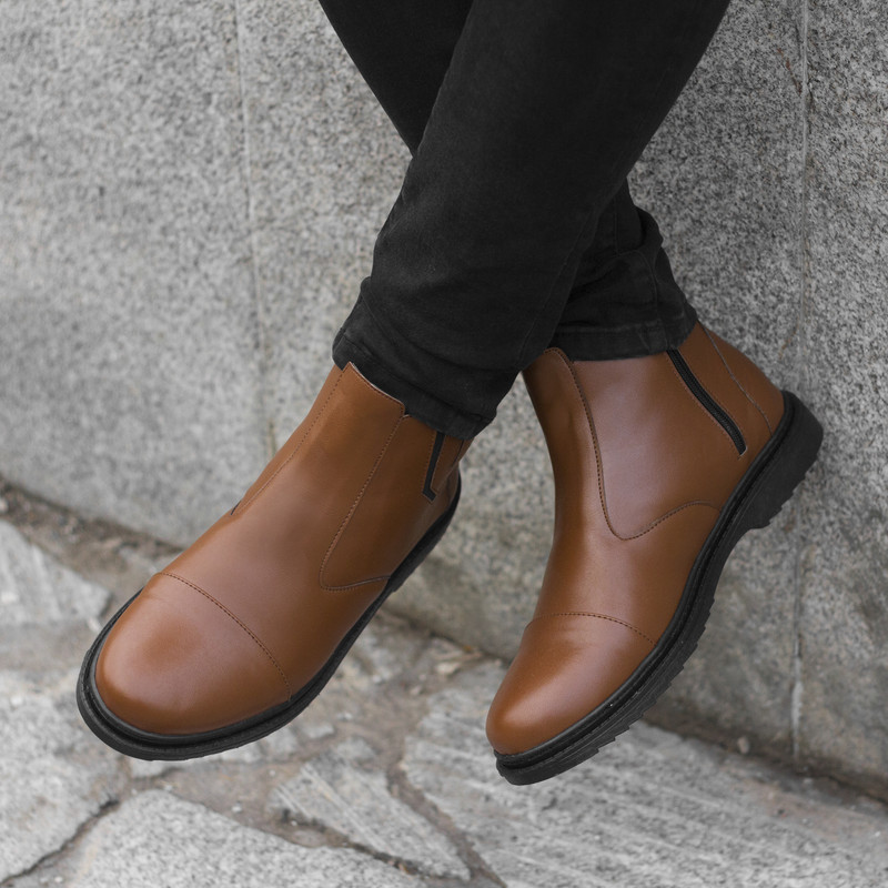 نیم بوت مردانه مدل Arax رنگ عسلی