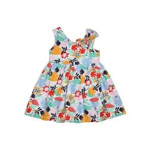 پیراهن دخترانه فیورلا مدل گل درشت 34015