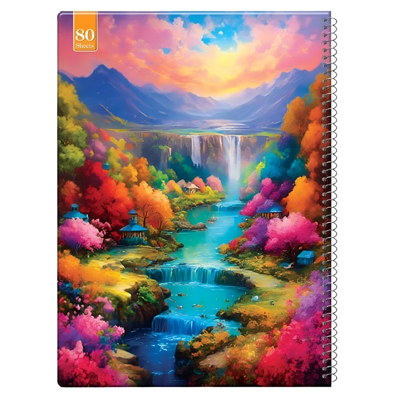 دفتر مشق 80 برگ مدل طبیعت طرح مجلد کد 113964