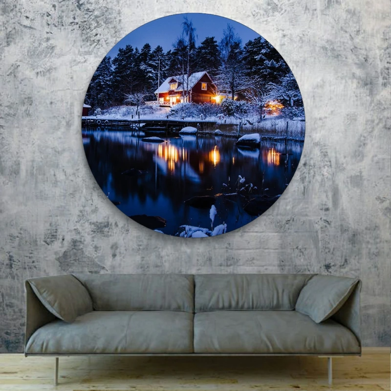 پوستر پارچه ای طرح کلبه برفی کد BK1527