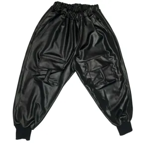 شلوار آزاد دخترانه مدل  کمر کش جیب نقاب دار