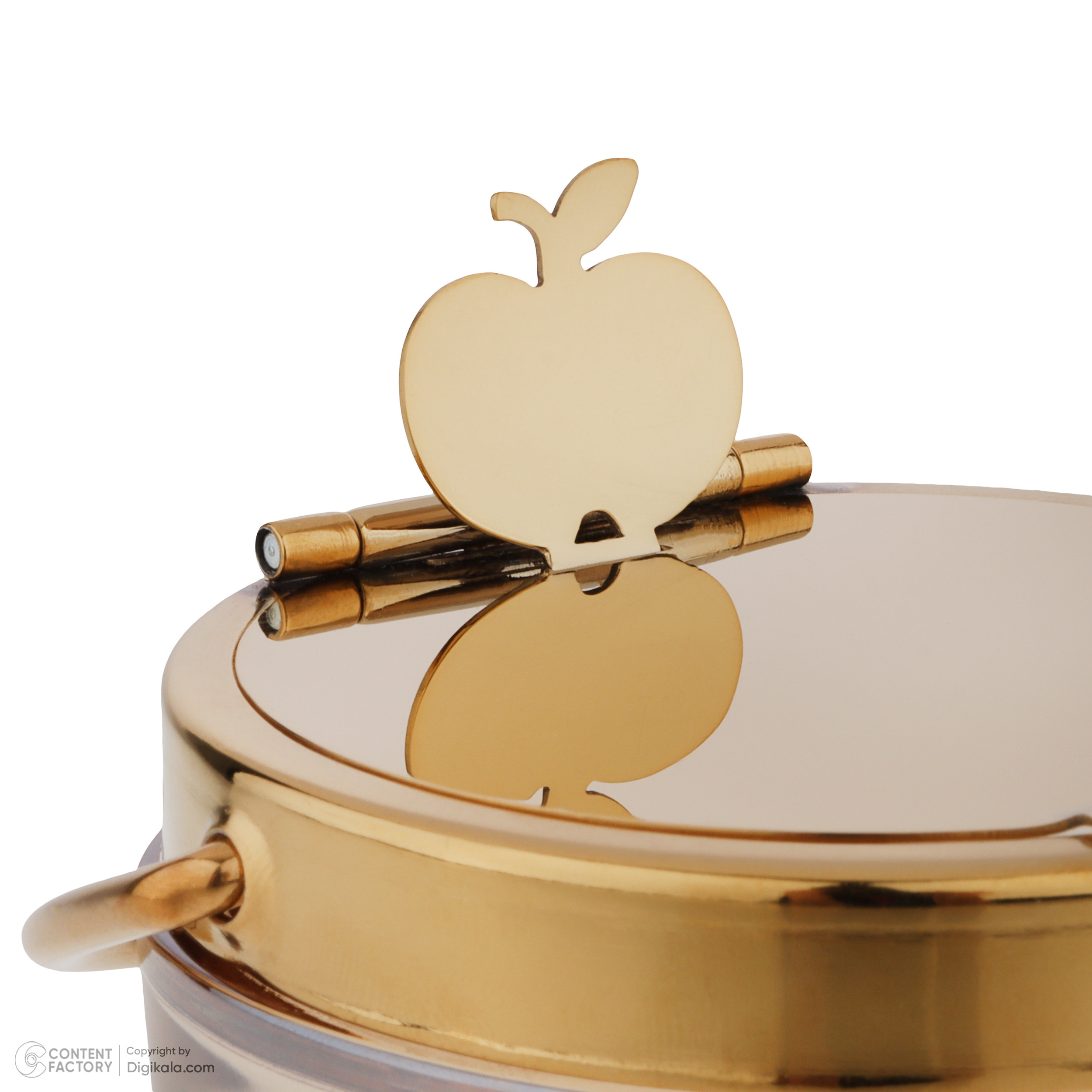 ظرف مربا و عسل مدل شیشه ای با طرح سیب - بدون بازو