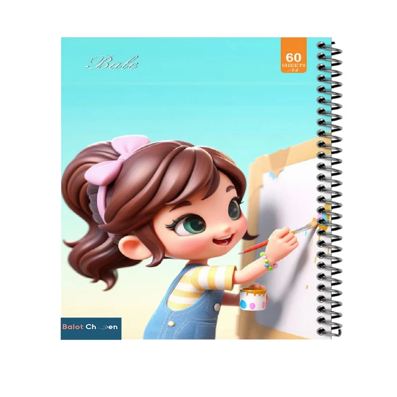 دفتر نقاشی 50 برگ بلوط چین مدل فانتزی دخترانه کدA4-PDN5-5879