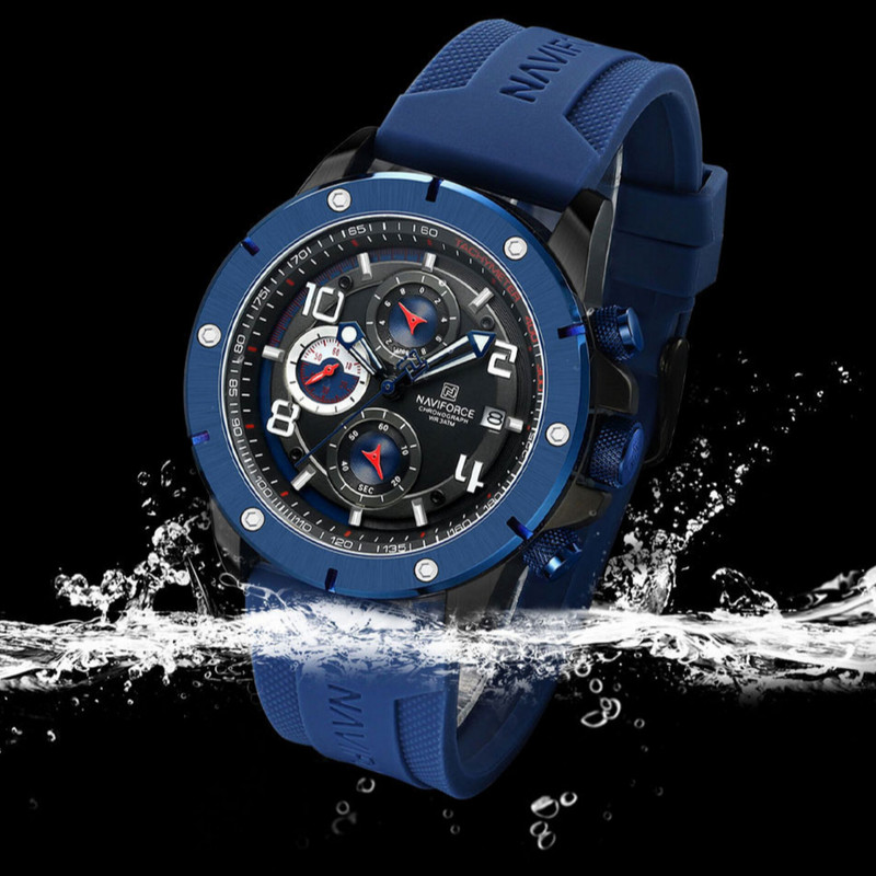 ساعت مچی عقربه‌ای مردانه نیوی فورس مدل سه موتوره کرنوگراف تقویمدار