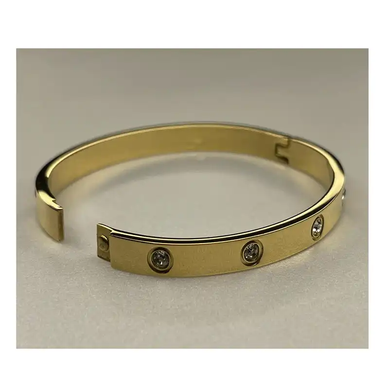 دستبند زنانه مدل استیل نگین دار