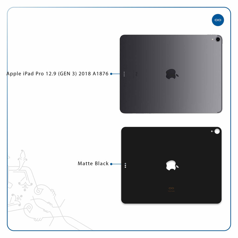 برچسب پوششی ماهوت مدل Matte-Black مناسب برای تبلت اپل iPad Pro 12.9 (GEN 3) 2018 A1876