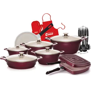 سرویس قابلمه سرامیکی 23 پارچه کاندید مدل Nobel درب پیرکس