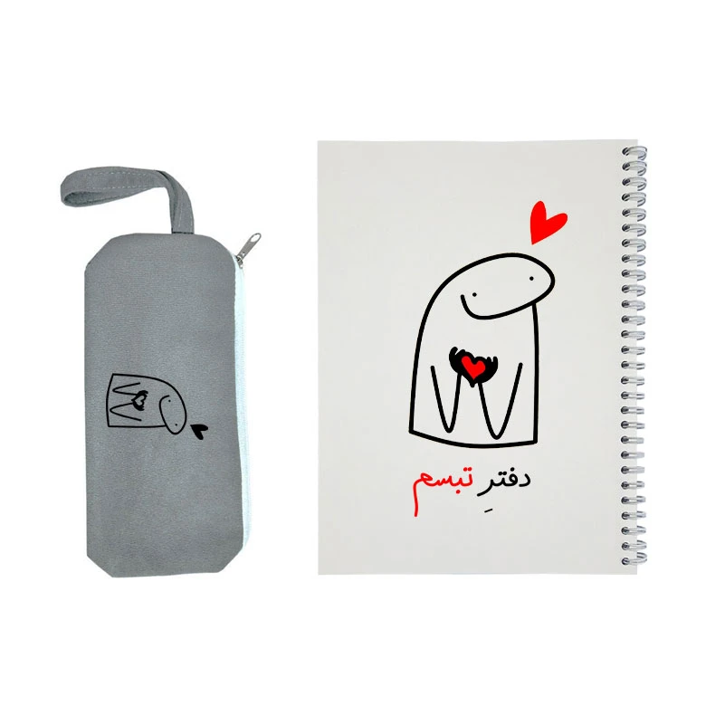 دفتر مشق 50 برگ طرح تبسم به همراه جامدادی