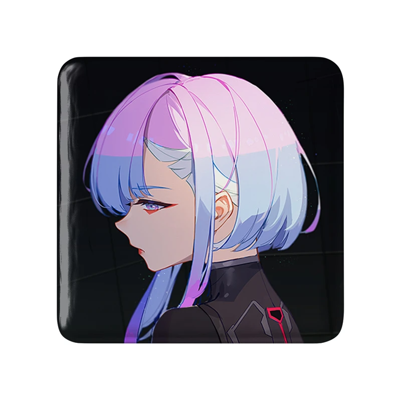 مگنت خندالو طرح لوسی انیمه سایبر پانک Cyberpunk  مدل مربعی کد 22456