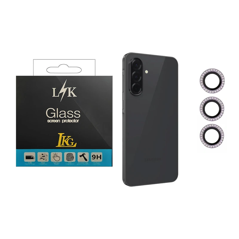 محافظ لنز دوربین ال کا جی مدل نگین دار مناسب برای گوشی موبایل سامسونگ Galaxy A36 5G