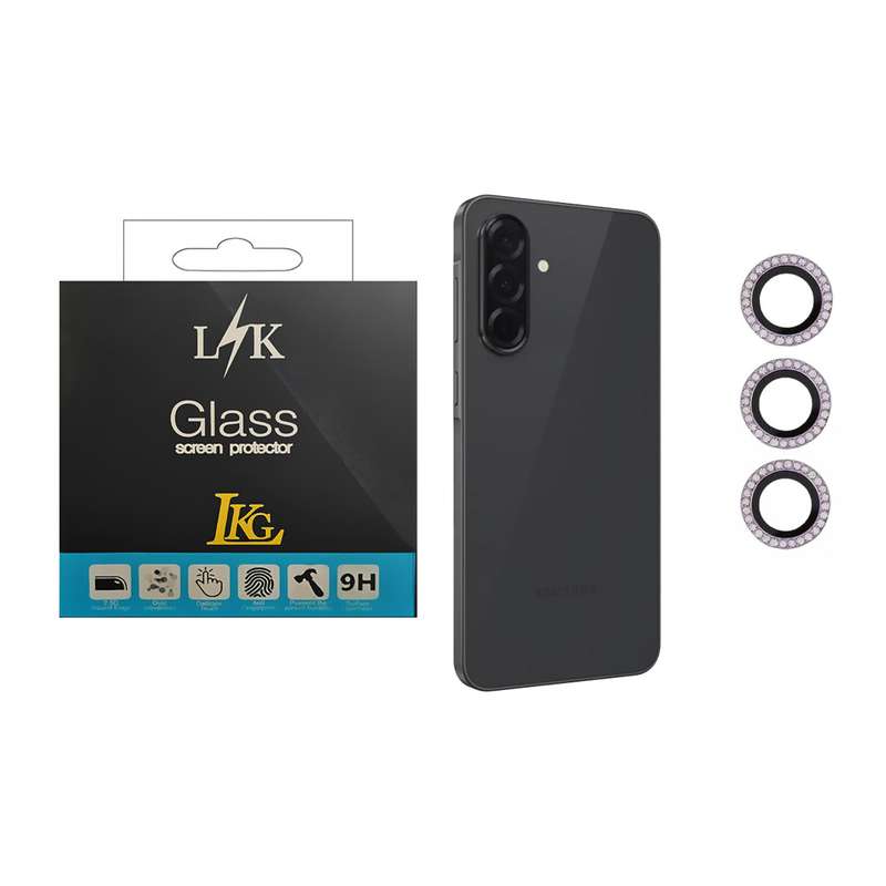 محافظ لنز دوربین ال کا جی مدل نگین دار مناسب برای گوشی موبایل سامسونگ Galaxy A56 5G