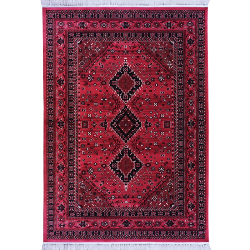 فرش ماشینی رادین اصفهان طرح بلوچ 5 رنگ زمینه اناری