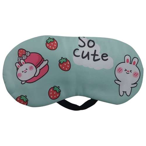 چشم بند خواب مدل کمپرس دار طرح توت فرنگی
