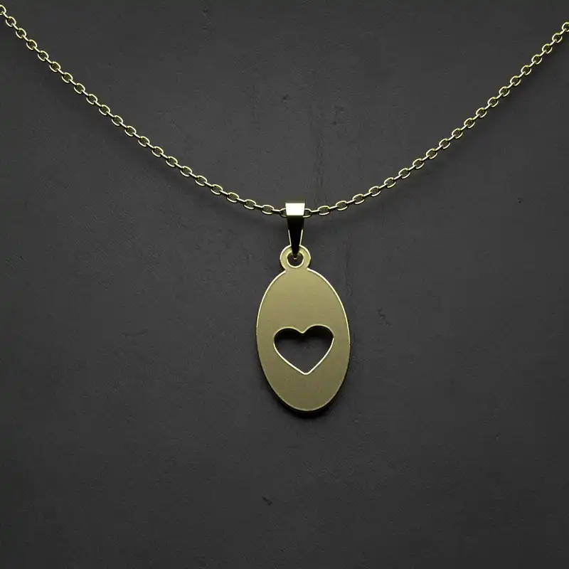 گردنبند طلا 18 عیار زنانه مدوپد مدل  طرح قلب کد HH1019