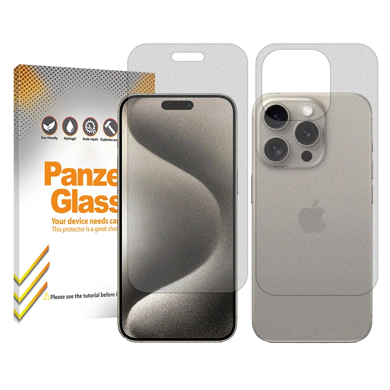 محافظ صفحه نمایش مات پنزر گلس مدل Resistant مناسب برای گوشی موبایل اپل iPhone 15 Pro Max به همراه محافظ پشت گوشی