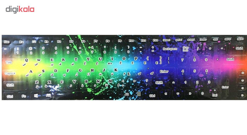 برچسب حروف فارسی کیبورد طرح کهکشان مجموعه دو عددی