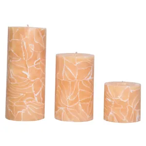 شمع مدل استوانه کوبیسم طرح خوشه گندم بسته 3 عددی