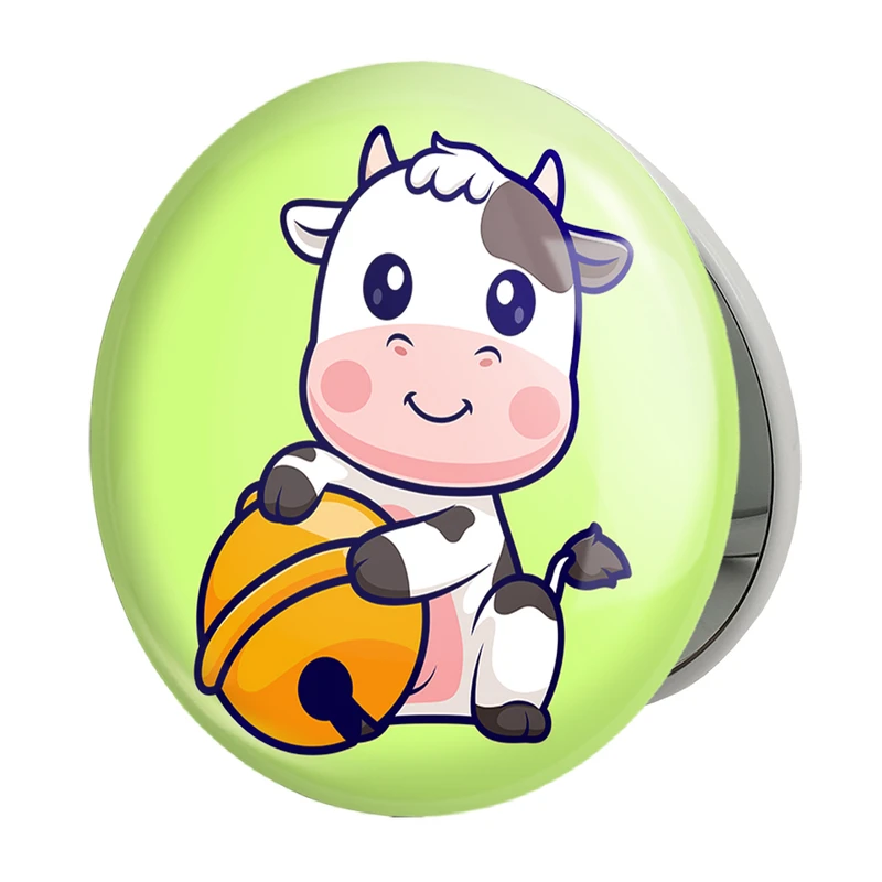 آینه جیبی خندالو طرح حیوانات بامزه گاو مدل تاشو کد 29731