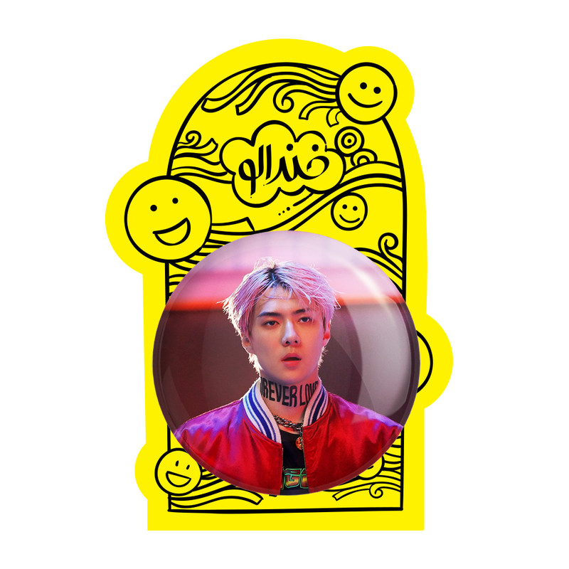 آینه جیبی خندالو طرح سهون گروه اکسو EXO مدل تاشو کد 16834