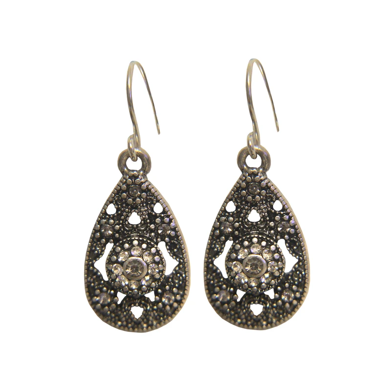 گوشواره زنانه مدل اشکی سیاه قلم کد BD01