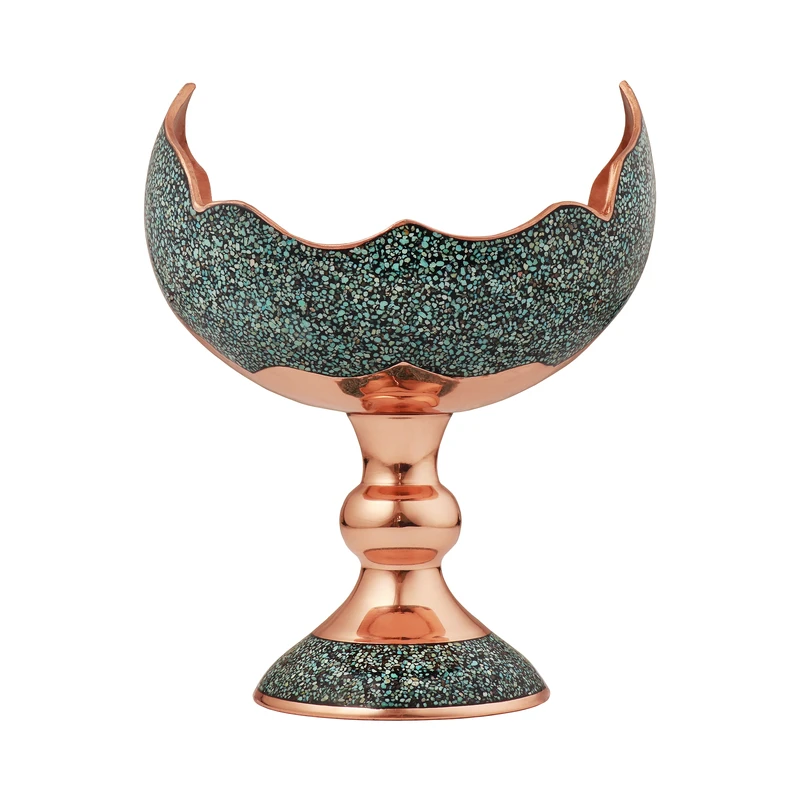 کشکول فیروزه کوبی مسی مدل چکشی کد 3