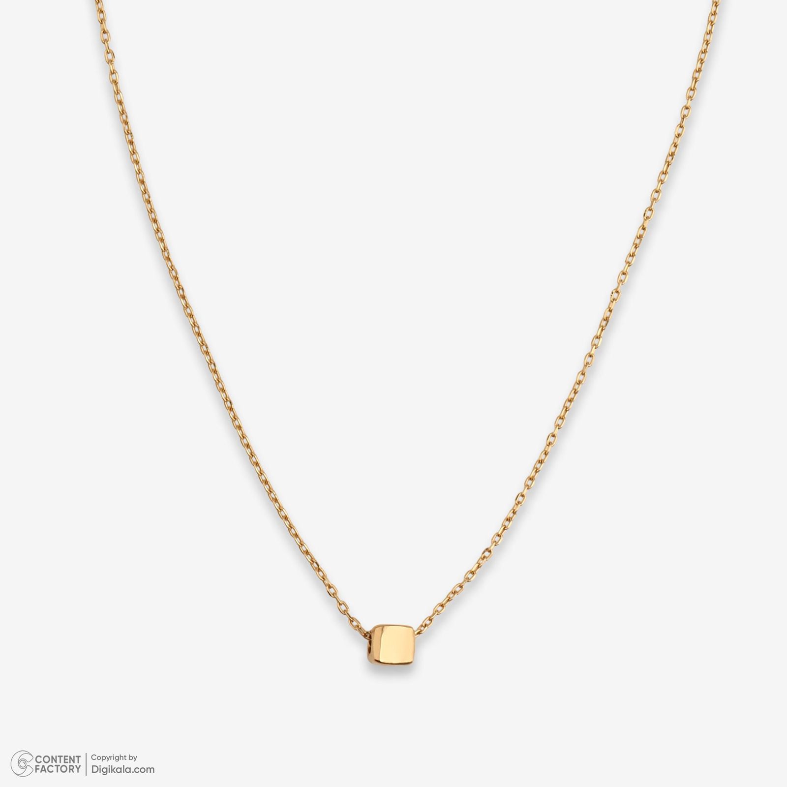 گردنبند طلا 18 عیار زنانه با زنجیر حلقهای (فلامینگو) وی گالری مدل تک مکعب کد NC3985 - - 6