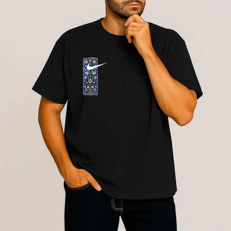 تی شرت آستین کوتاه مردانه مدل کاشی ایرانی کد br016