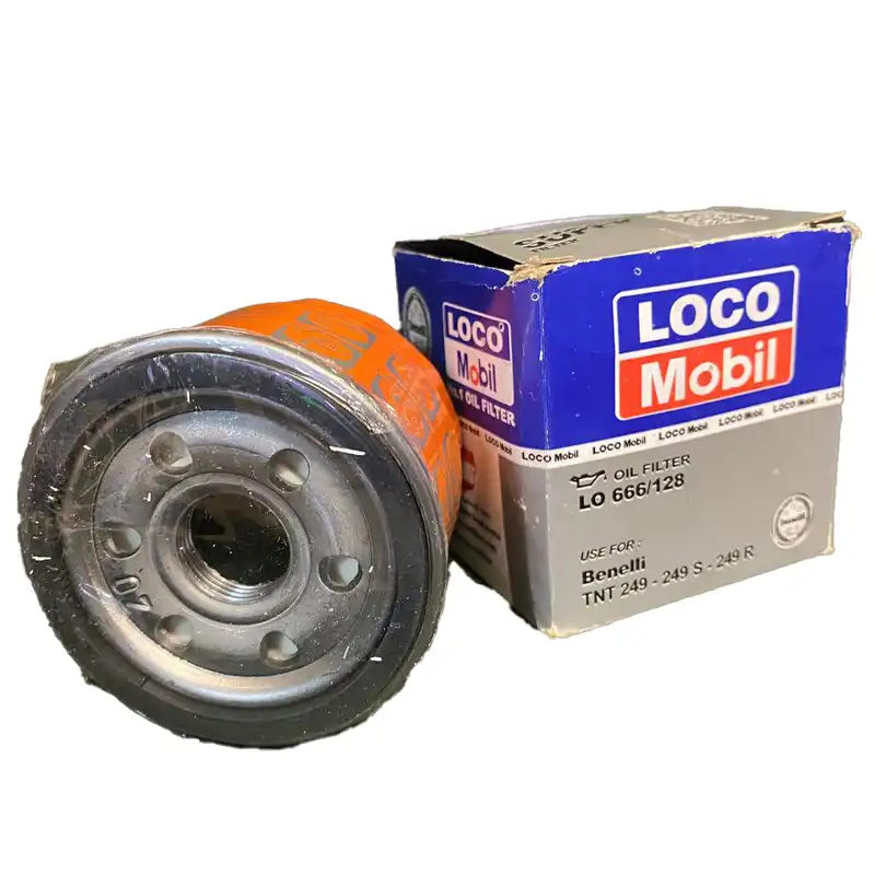 فیلتر روغن موتور سیکلت لوکومبیل مدل LO 666/128 مناسب برای بنلی 249 سی سی